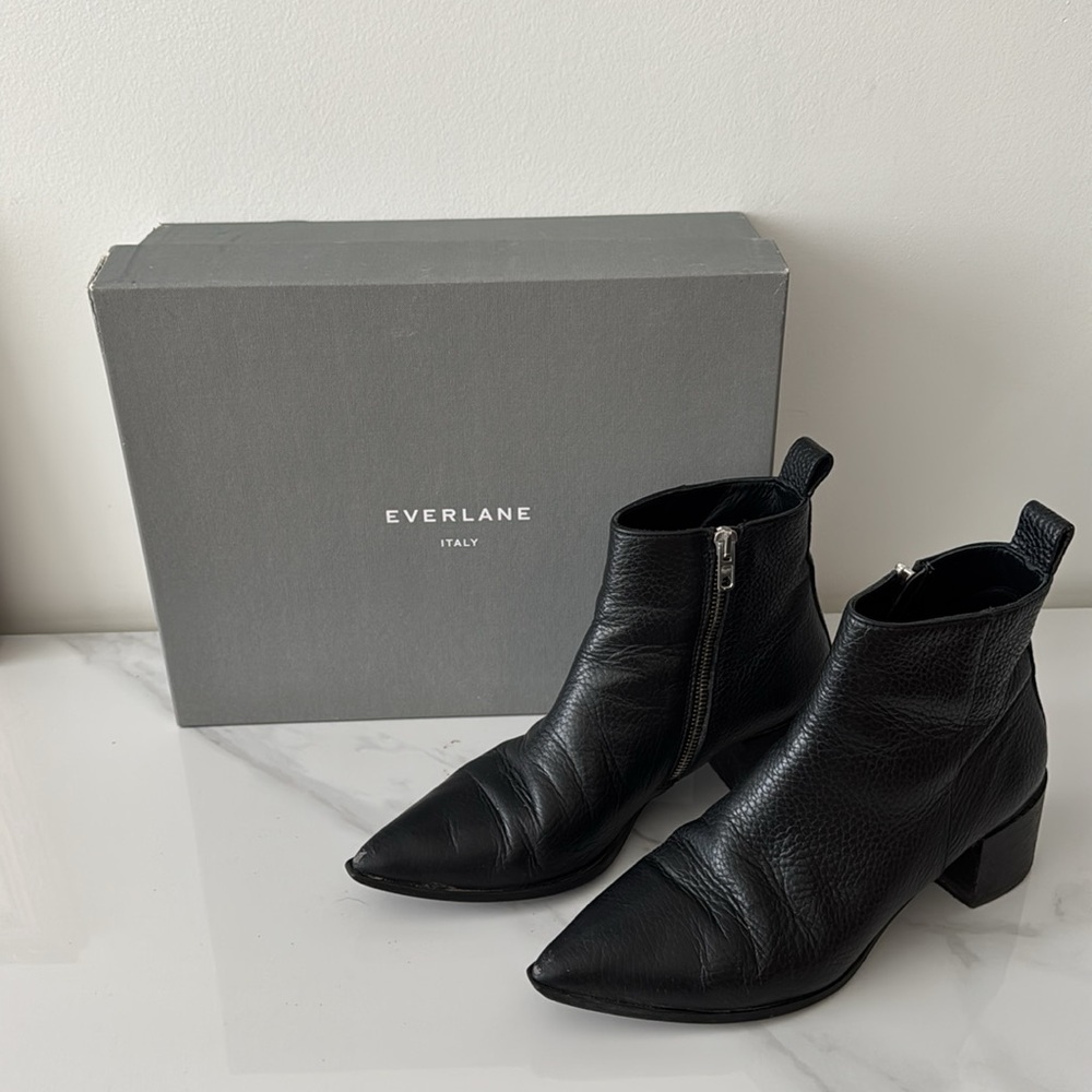 Everlane Black Leather Ankle Boots